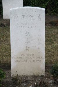 Les Baraques Military Cemetery Sangatte - Liu Yung Hsiang, 
